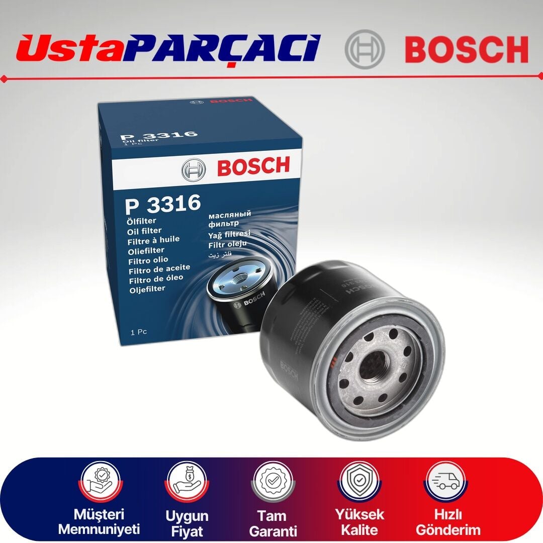Bosch Hyundai i30 1.6 Benzinli Yağ Filtresi 2009-2011 0451103316 P3316 2630021010