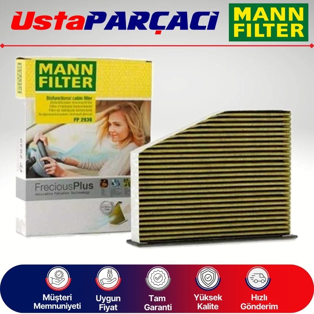 Mann-Filter VW Touran Anti-Alerjen Karbonlu Polen Filtresi 2004-2010 FP2939 1K0819644
