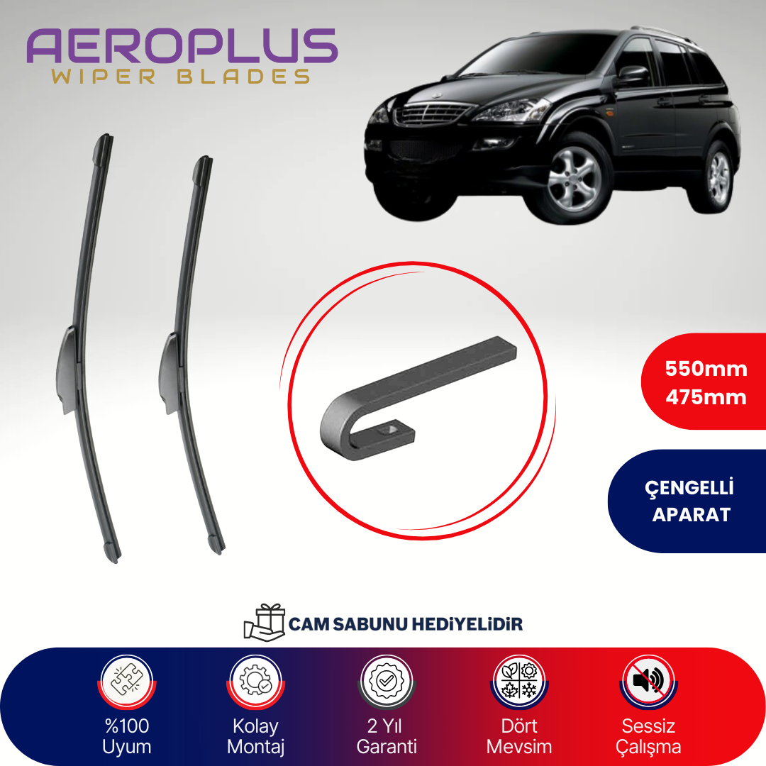 Aeroplus Ssangyong Kyron 2007-2012 Muz Silecek Takımı
