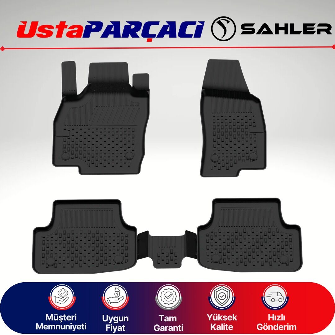 Sahler Skoda Fabia 2022+ Uyumlu Araca Özel 4.5D Havuzlu Oto Paspas (5 Parça) Siyah