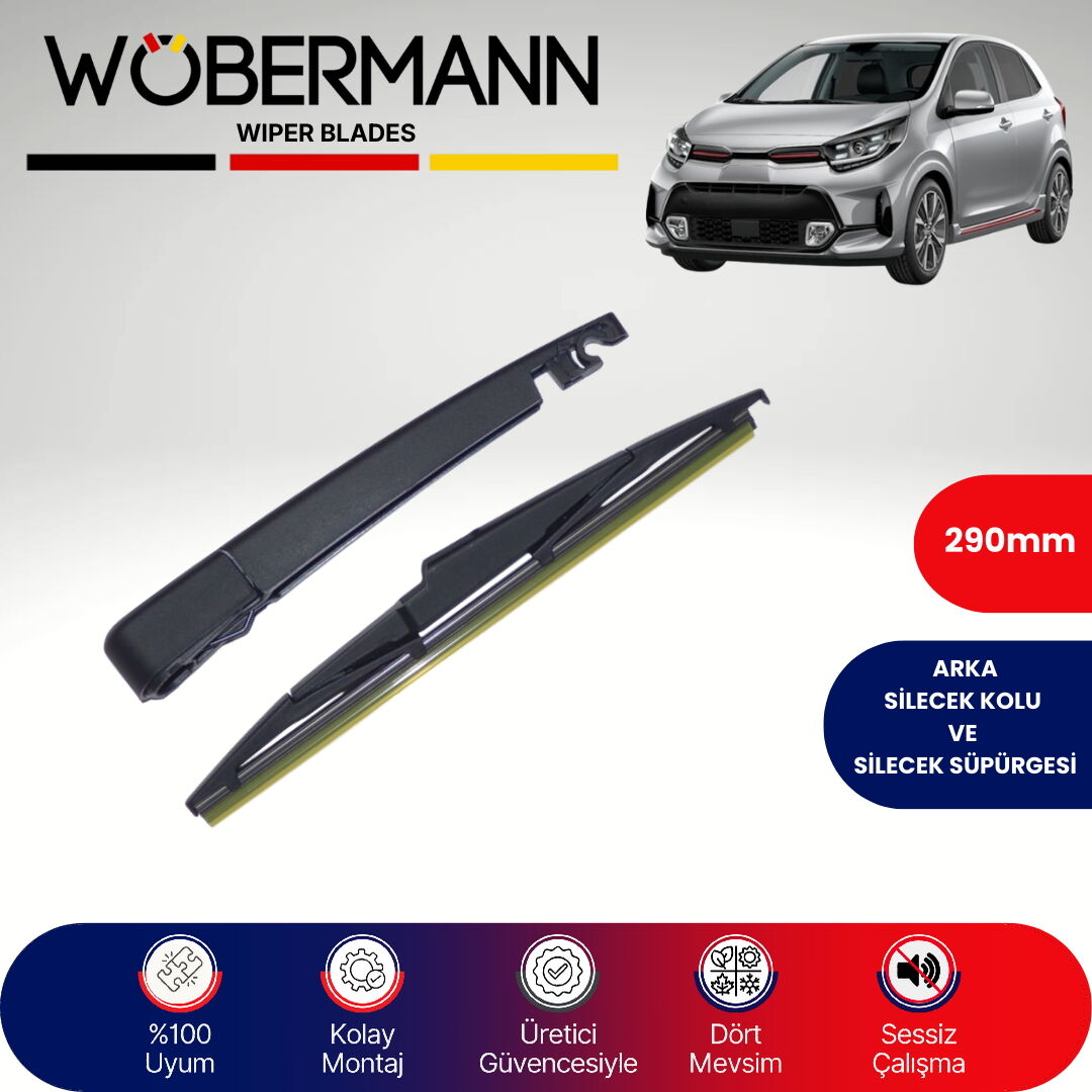 Wöbermann Kia Picanto 2017-2024 Arka Silecek Kolu ve Süpürgesi Komple