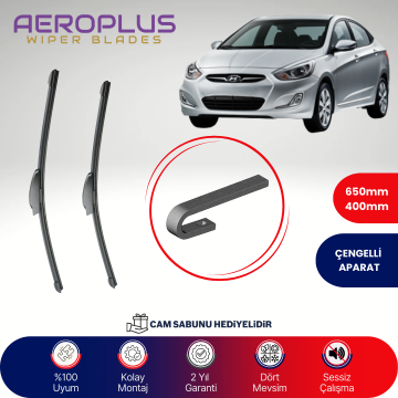 Aeroplus Hyundai Accent Blue 2011-2018 Muz Silecek Takımı
