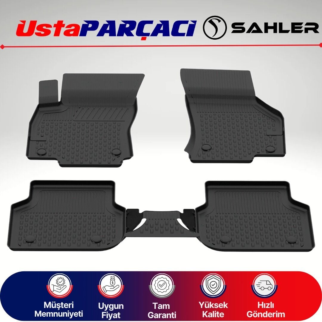 Sahler Skoda Octavia 2013-2020 Uyumlu Araca Özel 4.5D Havuzlu Oto Paspas (5 Parça) Siyah