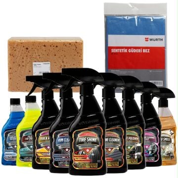 Wöbermann + Würth Yılbaşı 11'li Araba Oto Temizlik Bakım Seti
