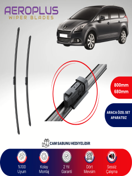 Aeroplus Peugeot 5008 2009-2017 Muz Silecek Takımı
