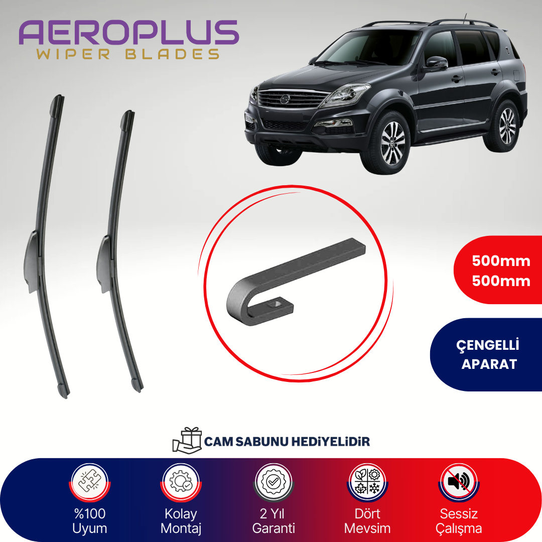 Aeroplus Ssangyong Rexton 2008-2012 Muz Silecek Takımı