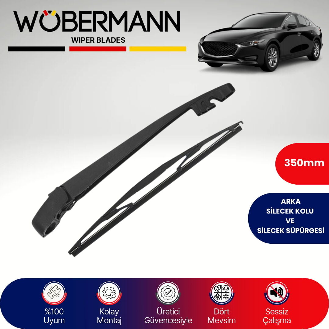 Wöbermann Mazda 3 2019-2024 Arka Silecek Kolu ve Süpürgesi Komple