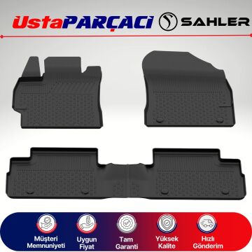 Sahler Toyota Auris 2007-2012 Uyumlu Araca Özel 4.5D Havuzlu Oto Paspas (5 Parça) Siyah