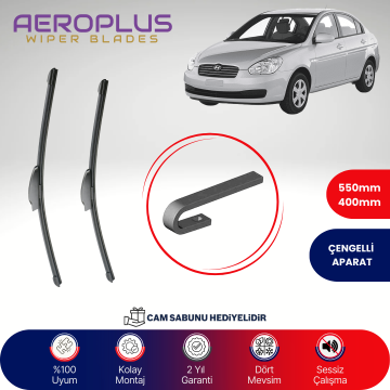 Aeroplus Hyundai Accent Era 2006-2012 Muz Silecek Takımı