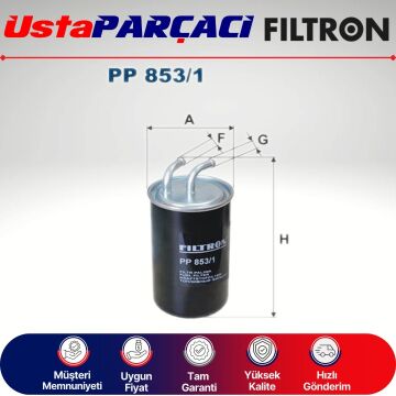 Filtron Mitsubishi Outlander 2.0 Di-D Dizel Yakıt Filtresi 2008-2012 PP853/1 1770A024