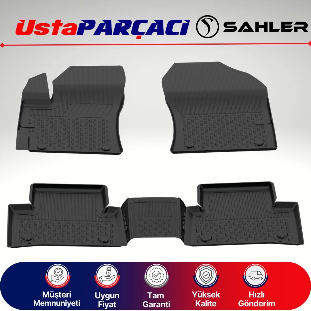 Sahler Toyota Ch-R 2023+ Uyumlu Araca Özel 4.5D Havuzlu Oto Paspas (5 Parça) Siyah