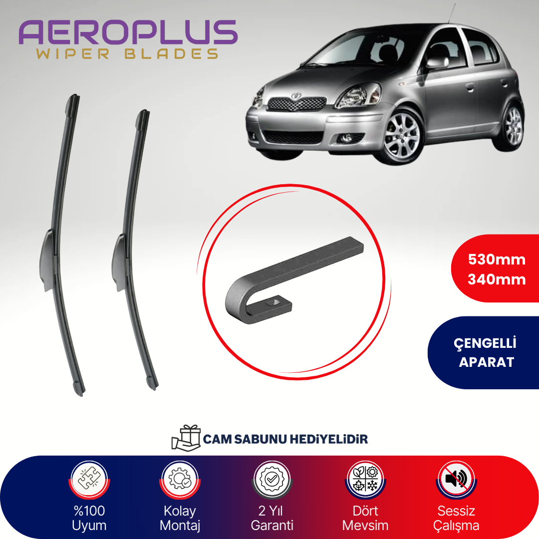Aeroplus Toyota Yaris 1999-2005 Muz Silecek Takımı