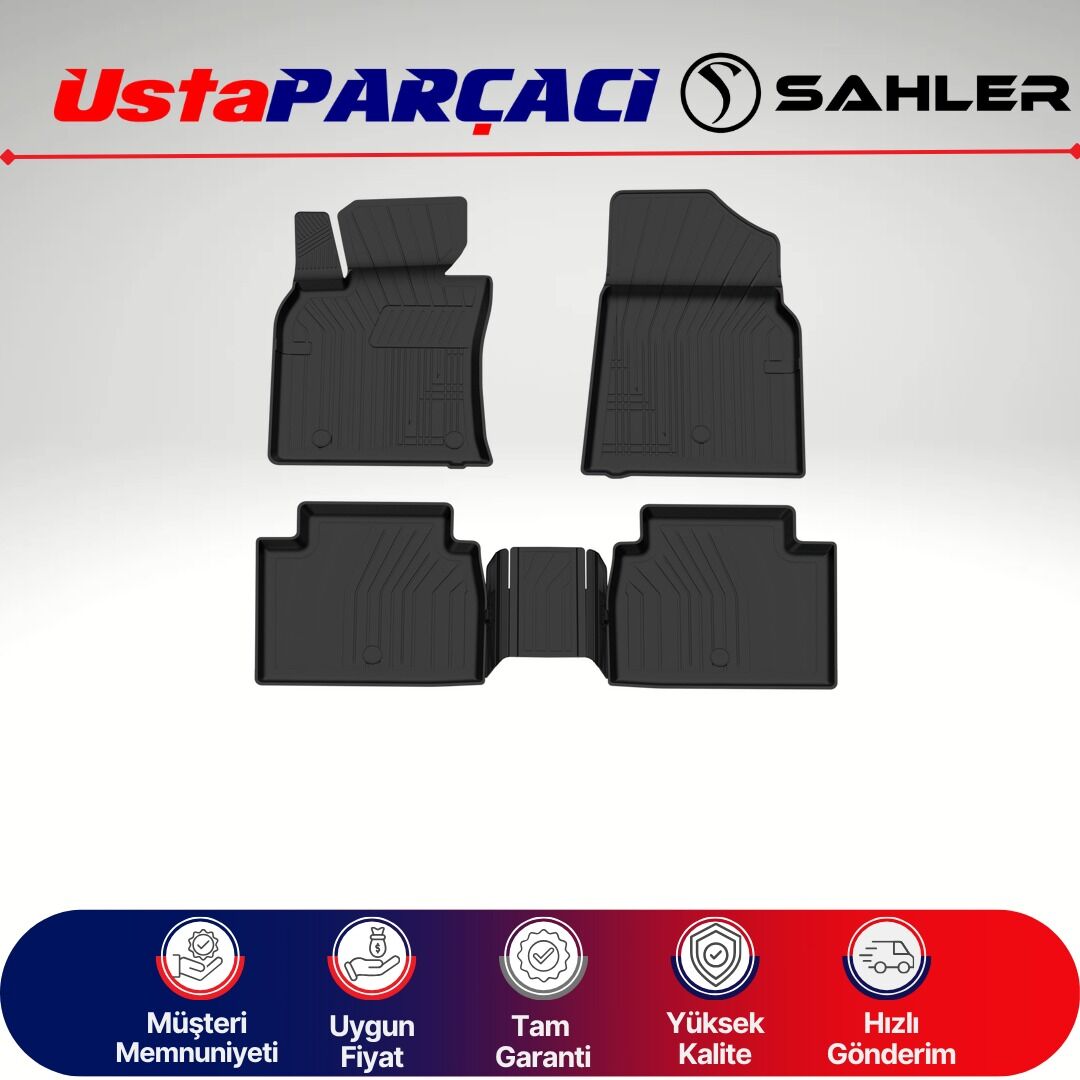 Sahler Toyota Camry 2017-2023 Uyumlu Araca Özel 4.5D Havuzlu Oto Paspas (5 Parça) Siyah