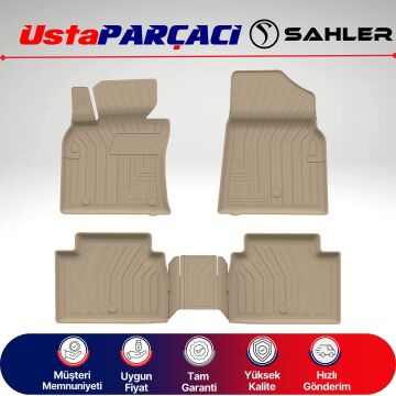 Sahler Toyota Camry 2017-2023 Uyumlu Araca Özel 4.5D Havuzlu Oto Paspas (5 Parça) Bej