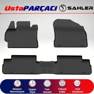 Sahler Toyota Corolla 2007-2012 Uyumlu Araca Özel 4.5D Havuzlu Oto Paspas (4 Parça) Siyah