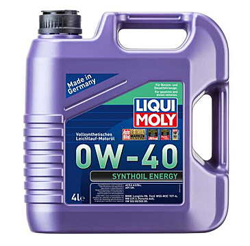 Liqui Moly Synthoil Energy 0W-40 4 Litre 2451 BMW, VW, Ford, Mercedes