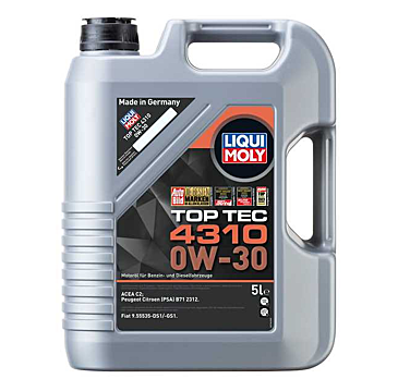 Liqui Moly Top Tec 4310 0W-30 5 Litre 2362 PSA, Fiat