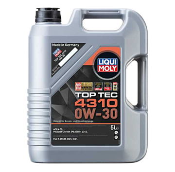 Liqui Moly Top Tec 4310 0W-30 5 Litre 2362 PSA, Fiat