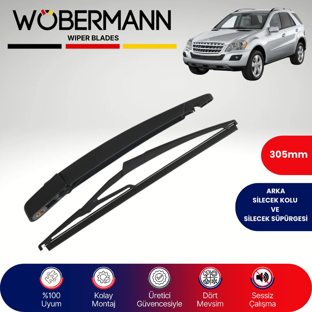 Wöbermann Mercedes ML Serisi W166 2008-2015 Arka Silecek Kolu ve Süpürgesi Komple