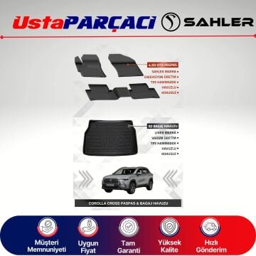 Sahler Corolla Cross 2022+ Uyumlu Araca Özel 4.5D Havuzlu Oto Paspas + 3D Bagaj Havuzu (5 Parça)