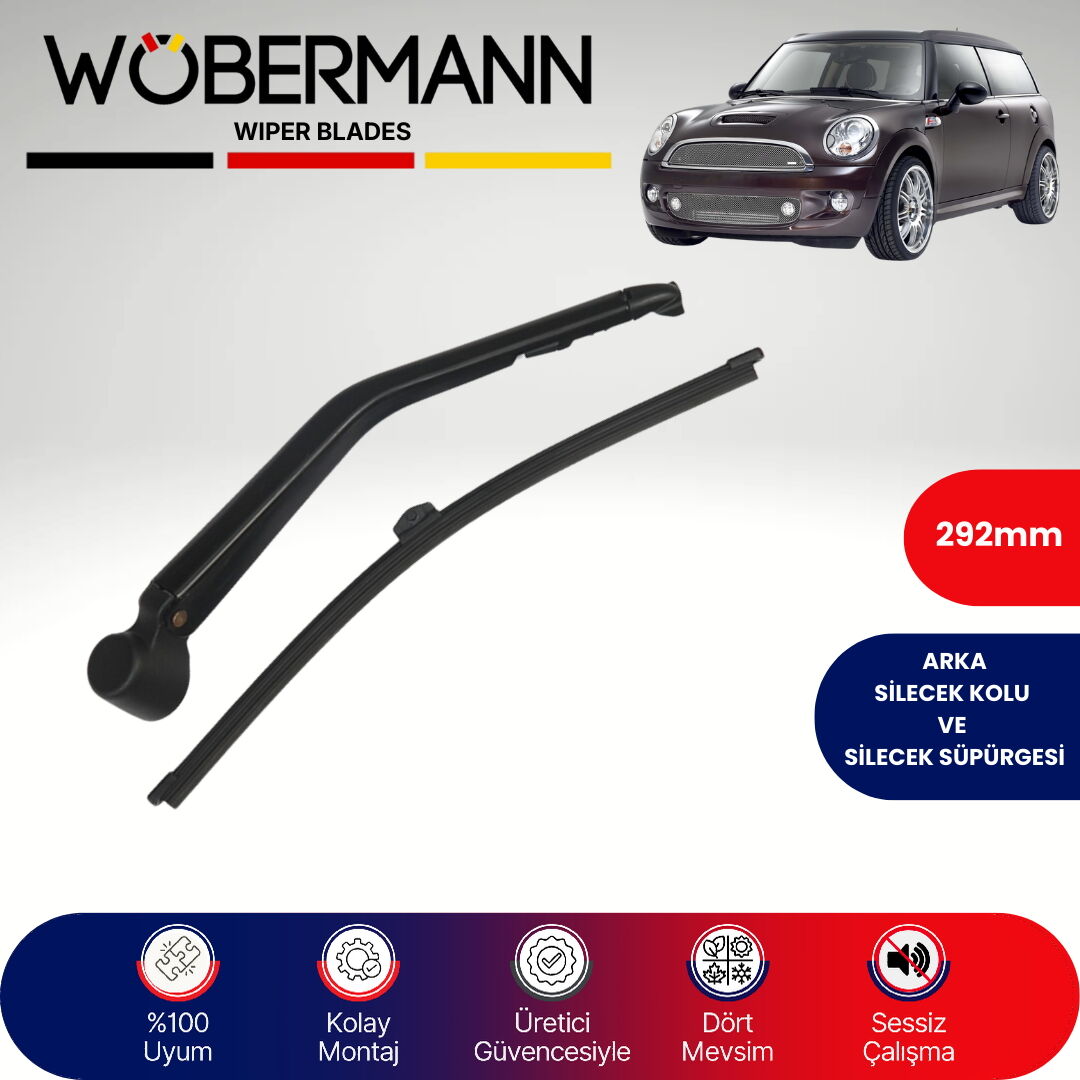 Wöbermann Mini Clubman R55 2008-2018 Arka Silecek Kolu ve Süpürgesi Komple
