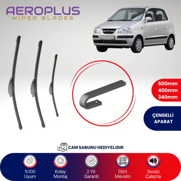 Aeroplus Hyundai Atos 1999-2008 Ön Arka Muz Silecek Takımı
