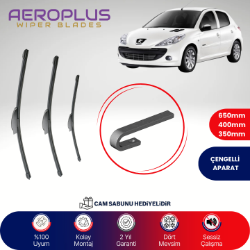 Aeroplus Peugeot 206+ 2009-2013 Ön Arka Muz Silecek Takımı