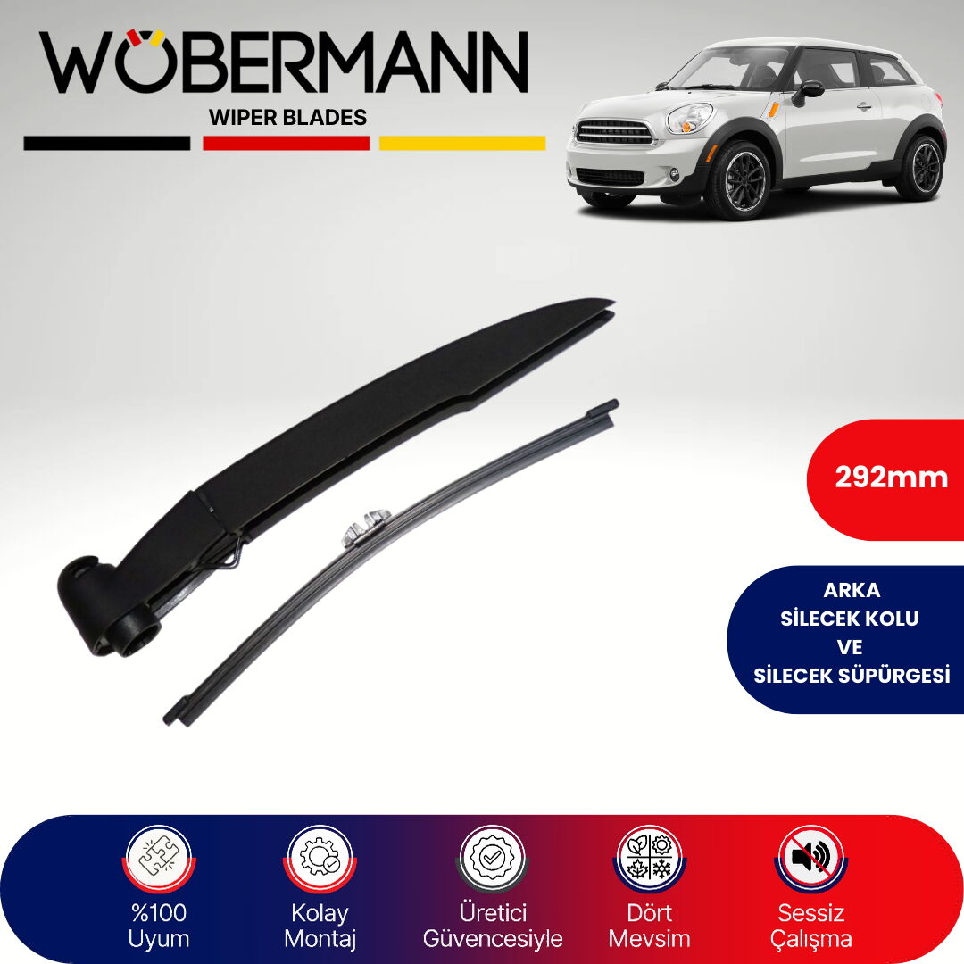 Wöbermann Mini Paceman R61 2013-2023 Arka Silecek Kolu ve Süpürgesi Komple