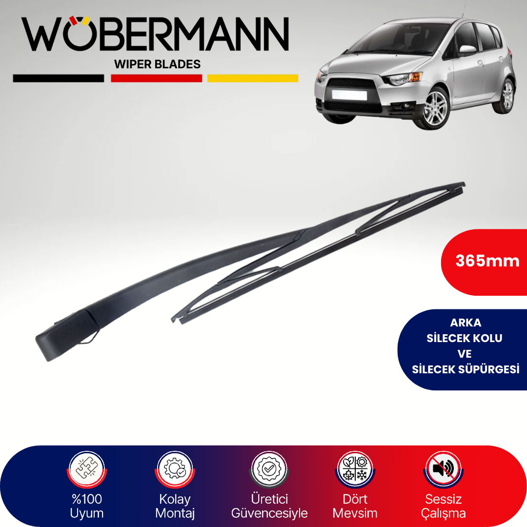 Wöbermann Mitsubishi Colt 2004-2013 Arka Silecek Kolu ve Süpürgesi Komple