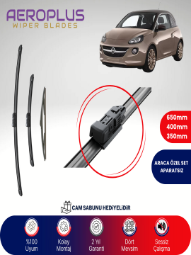 Aeroplus Opel Adam 2012-2019 Ön Arka Muz Silecek Takımı
