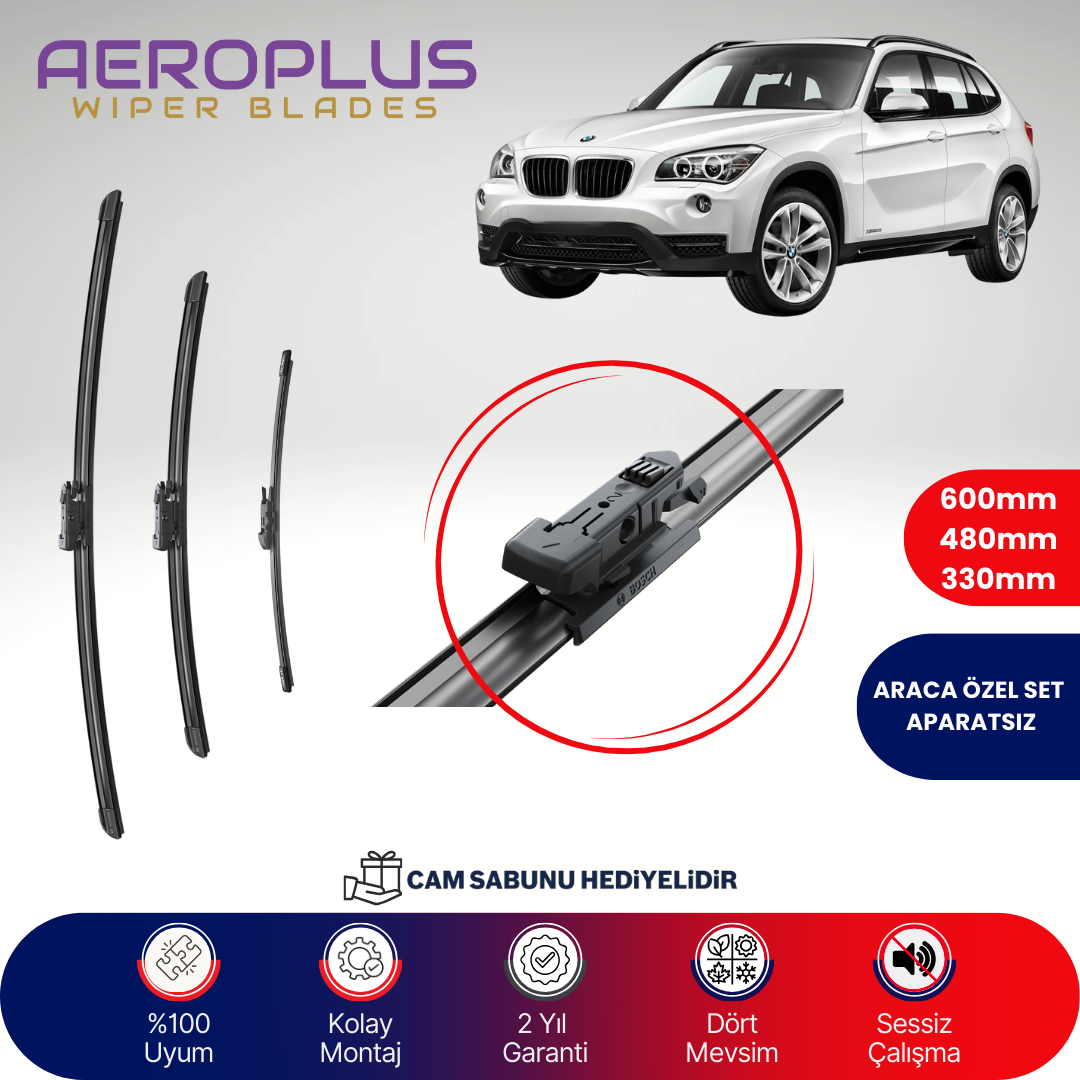 Aeroplus BMW X1 E84 2009-2015 Ön Arka Muz Silecek Takımı