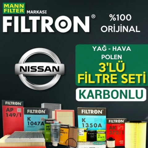 Filtron Nissan Qashqai 1.6 Dci Filtre Bakım Seti 2014-2017 3KP