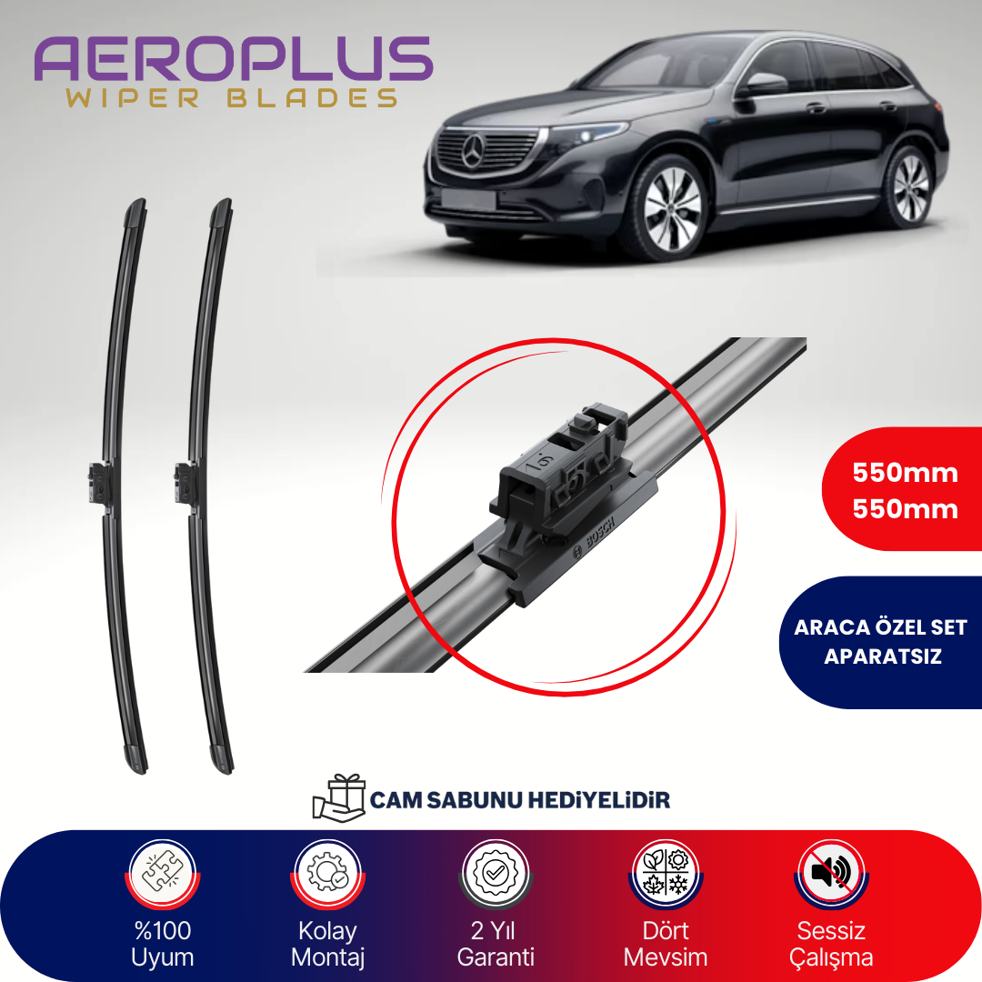 Aeroplus Mercedes EQC 2019-2024 Muz Silecek Takımı