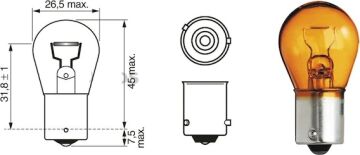 Bosch 12V 21W 93 Turuncu Sinyal Ampulu Yakın Tırnak BAU15S 10 Adet 1987302812