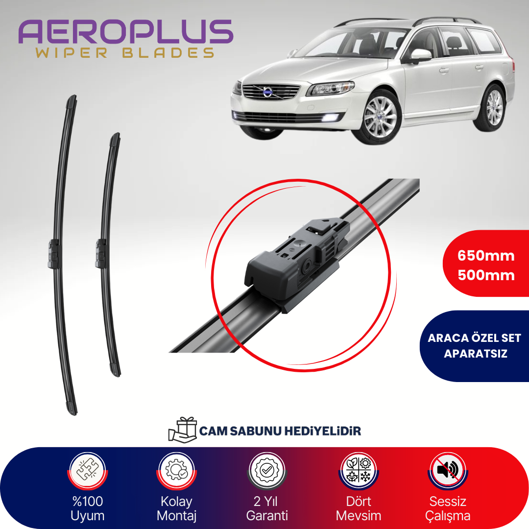 Aeroplus Volvo V70 2007-2016 Muz Silecek Takımı
