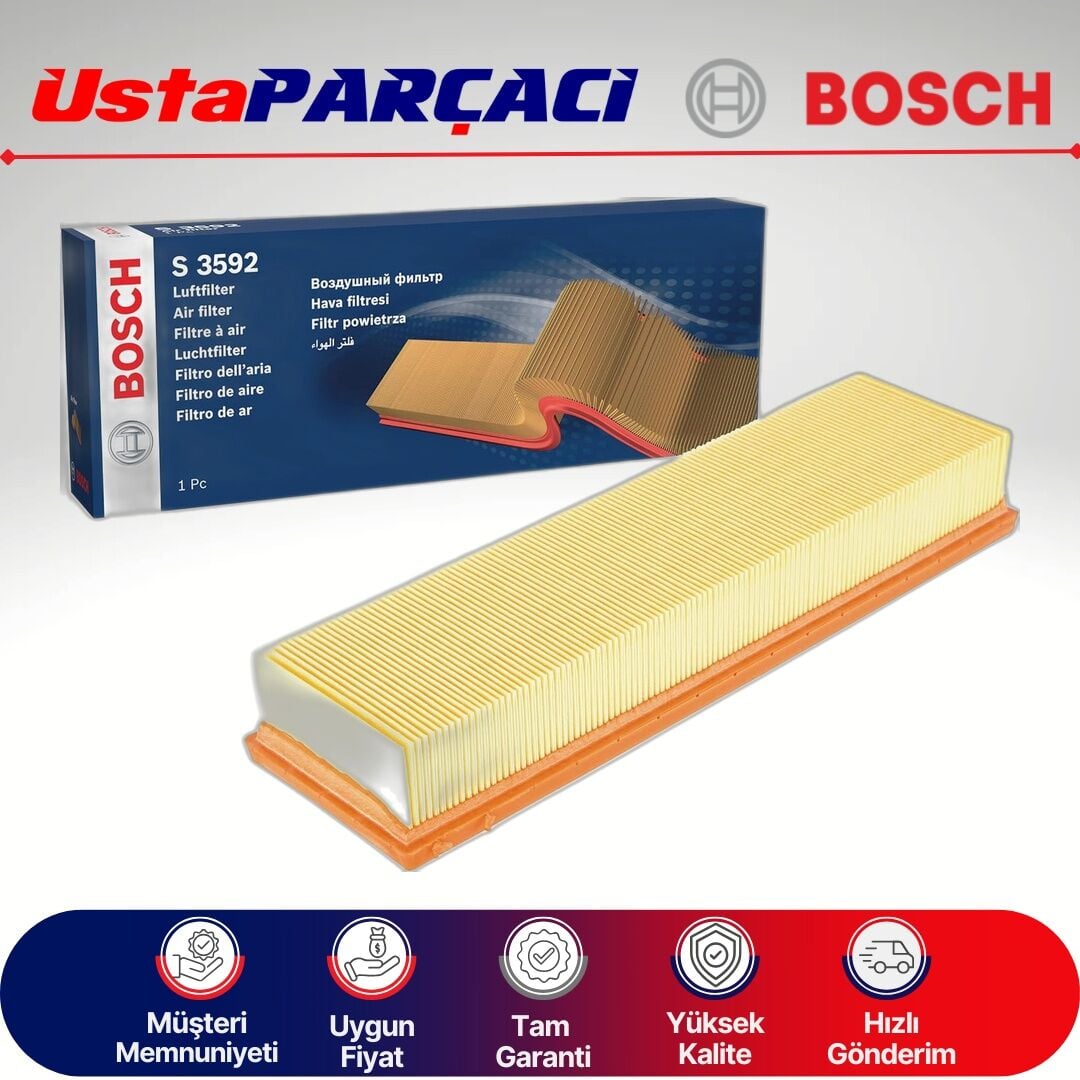 Bosch Peugeot 206 1.4 Benzinli Hava Filtresi 2001-2011 1457433592 S3592 1444.FC