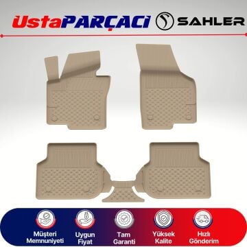 Sahler VW Jetta 2011-2019 Uyumlu Araca Özel 4.5D Havuzlu Oto Paspas (5 Parça) Bej