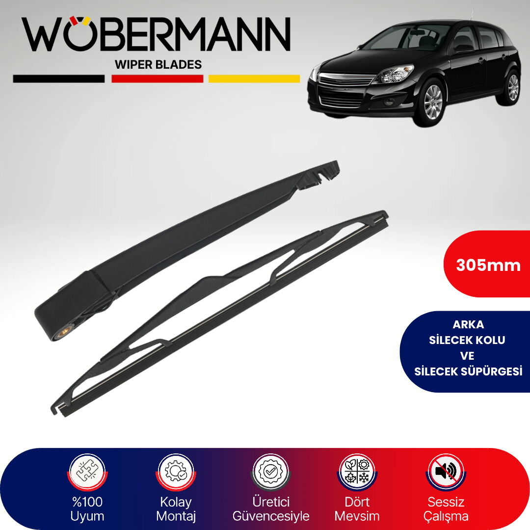 Wöbermann Opel Astra H Hb 2004-2013 Arka Silecek Kolu ve Süpürgesi Komple