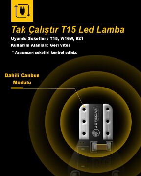 Joyecar T15 W16W 921 Canbuslu Geri Vites Led Far Beyaz