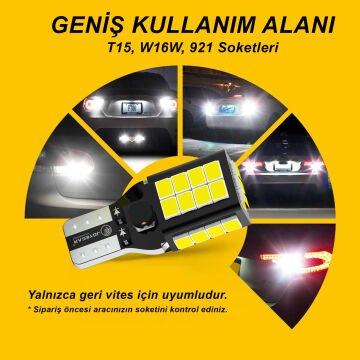 Joyecar T15 W16W 921 Canbuslu Geri Vites Led Far Beyaz