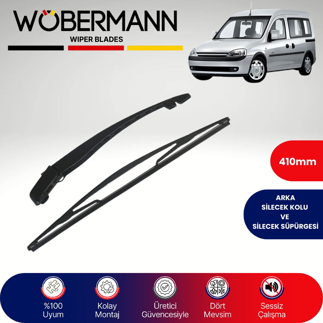 Wöbermann Opel Combo 2003-2008 Arka Silecek Kolu ve Süpürgesi Komple