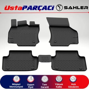 Sahler VW Passat B8/B8.5 2015-2023 Uyumlu Araca Özel 4.5D Havuzlu Oto Paspas (5 Parça) Siyah