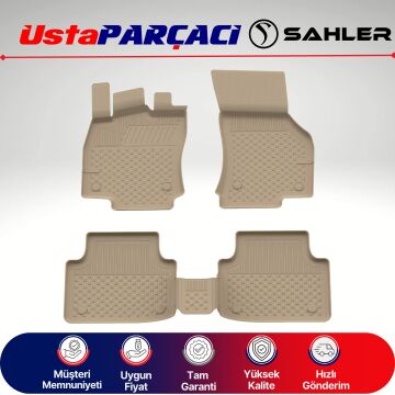 Sahler VW Passat B8/B8.5 2015-2023 Uyumlu Araca Özel 4.5D Havuzlu Oto Paspas (5 Parça) Bej
