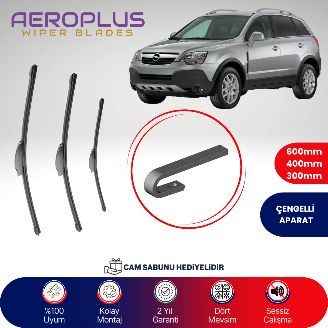 Aeroplus Opel Antara 2006-2017 Ön Arka Muz Silecek Takımı