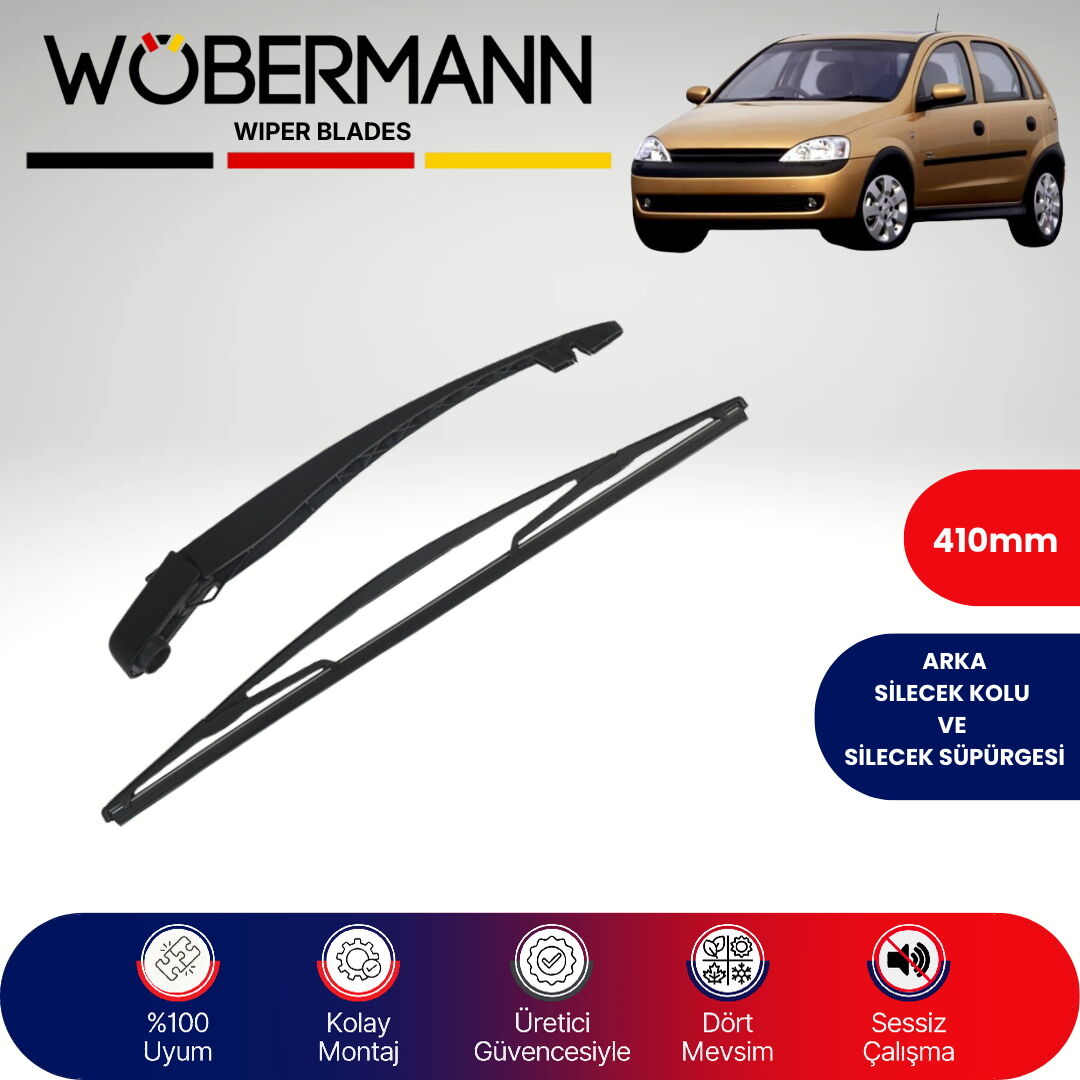 Wöbermann Opel Corsa C 2000-2006 Arka Silecek Kolu ve Süpürgesi Komple