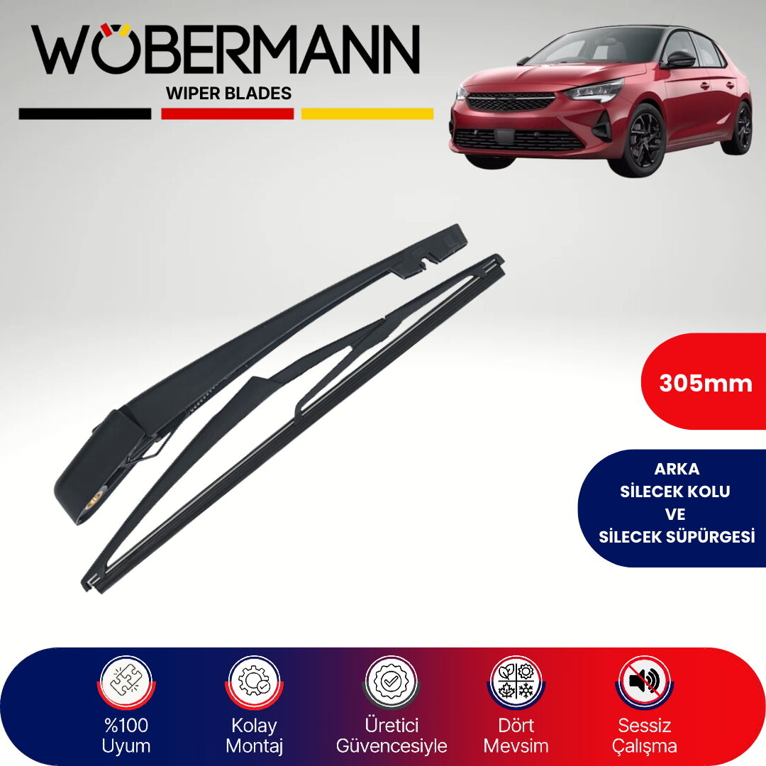 Wöbermann Opel Corsa F 2019-2024 Arka Silecek Kolu ve Süpürgesi Komple