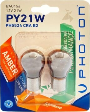 Photon P21W Chrome 12V 93 Amber PH5524 Cra B2