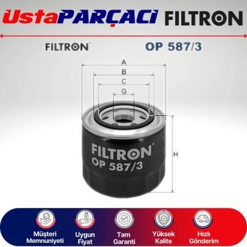 Filtron Mitsubishi L200 2.5 Di-D Dizel Yağ Filtresi 2007-2014 OP587/3 MZ690411