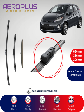 Aeroplus Ford Fiesta 2008-2012 Ön Arka Muz Silecek Takımı