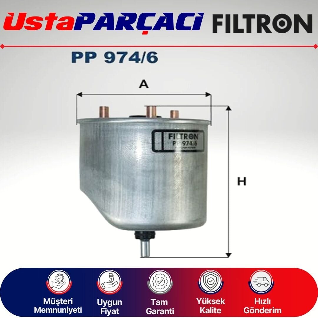 Filtron Peugeot 308 1.6 E-Hdi Euro5 Dizel Yakıt Filtresi 2014-2016 PP974/6 9672320980